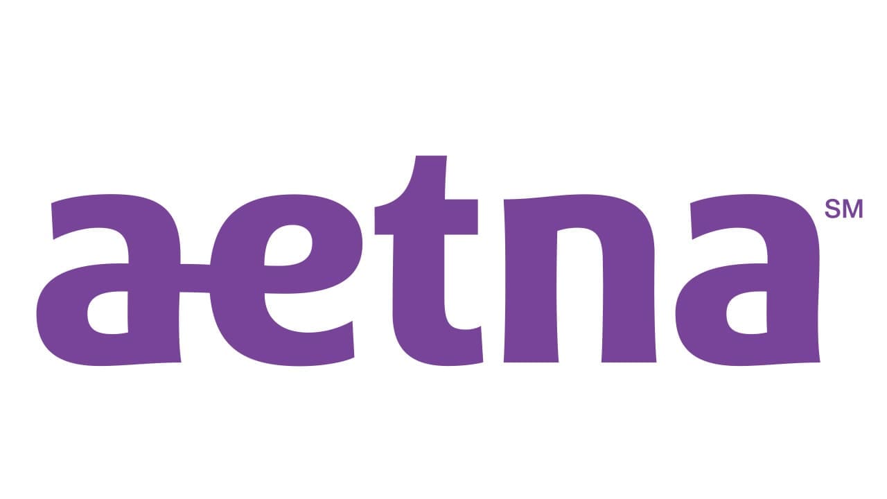 A purple logo for aetna.